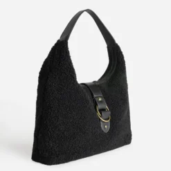 Sac à main noir sherpa