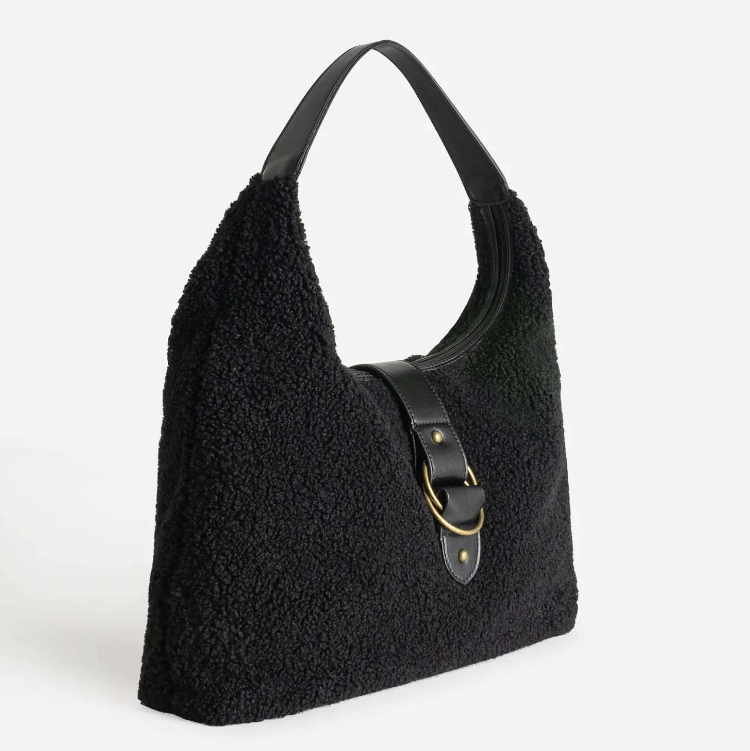 Sac à main noir sherpa