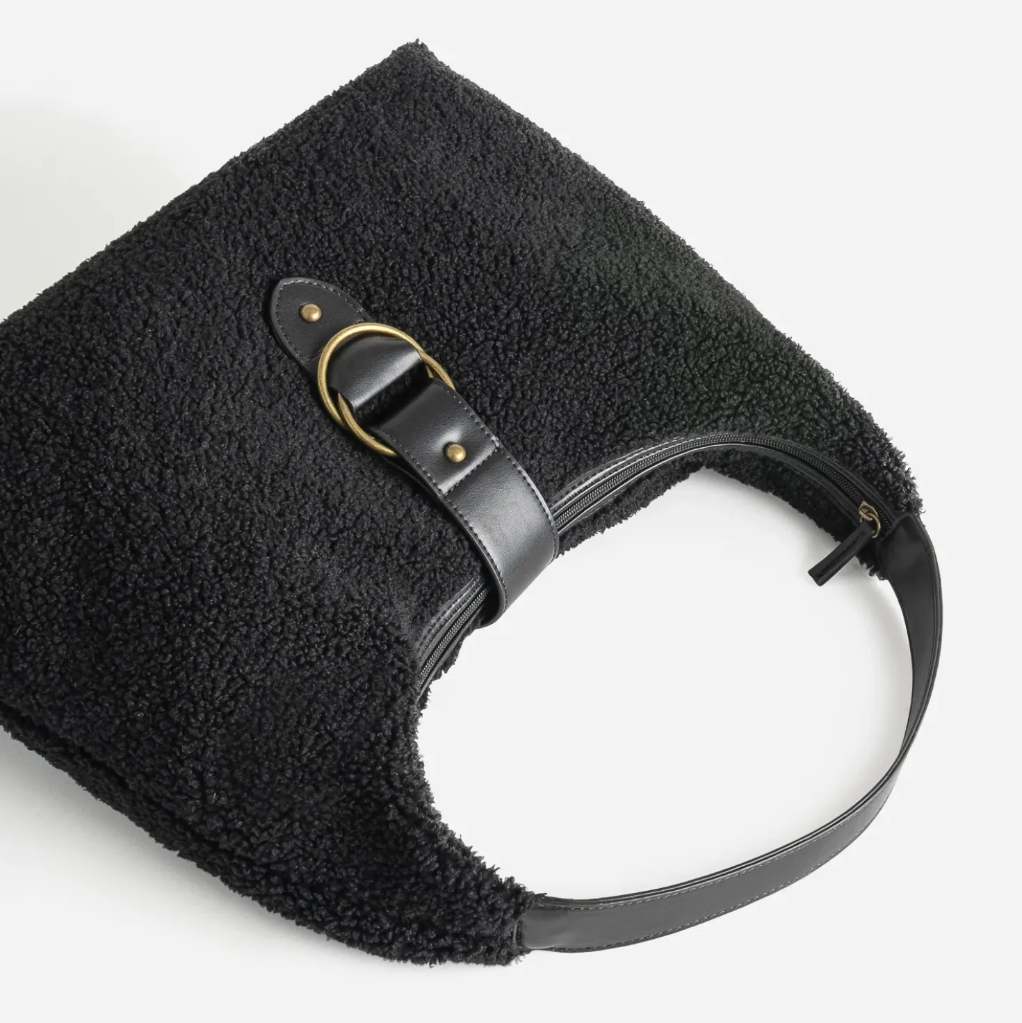 Sac à main noir sherpa
