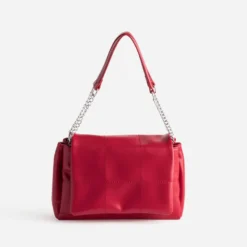 Sac à main rouge matelassé