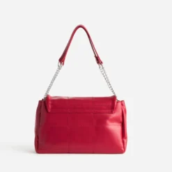 Sac à main rouge matelassé