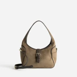 Sac à main taupe suédé
