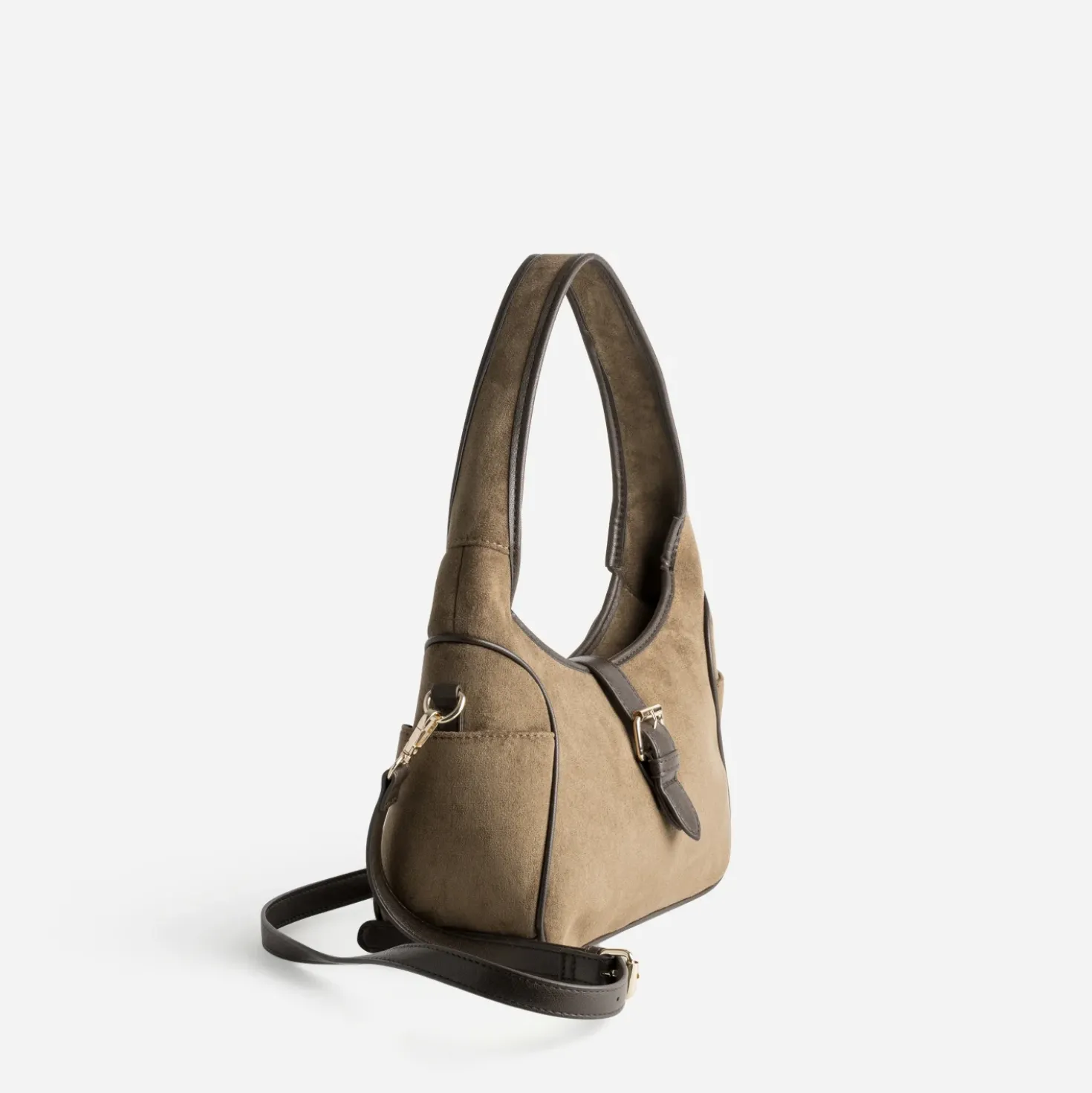 Sac à main taupe suédé