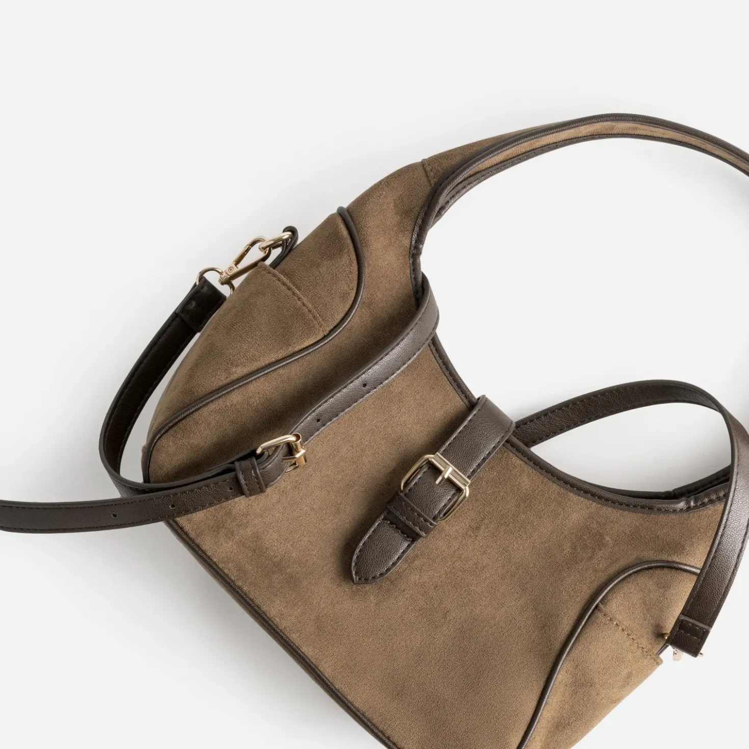 Sac à main taupe suédé
