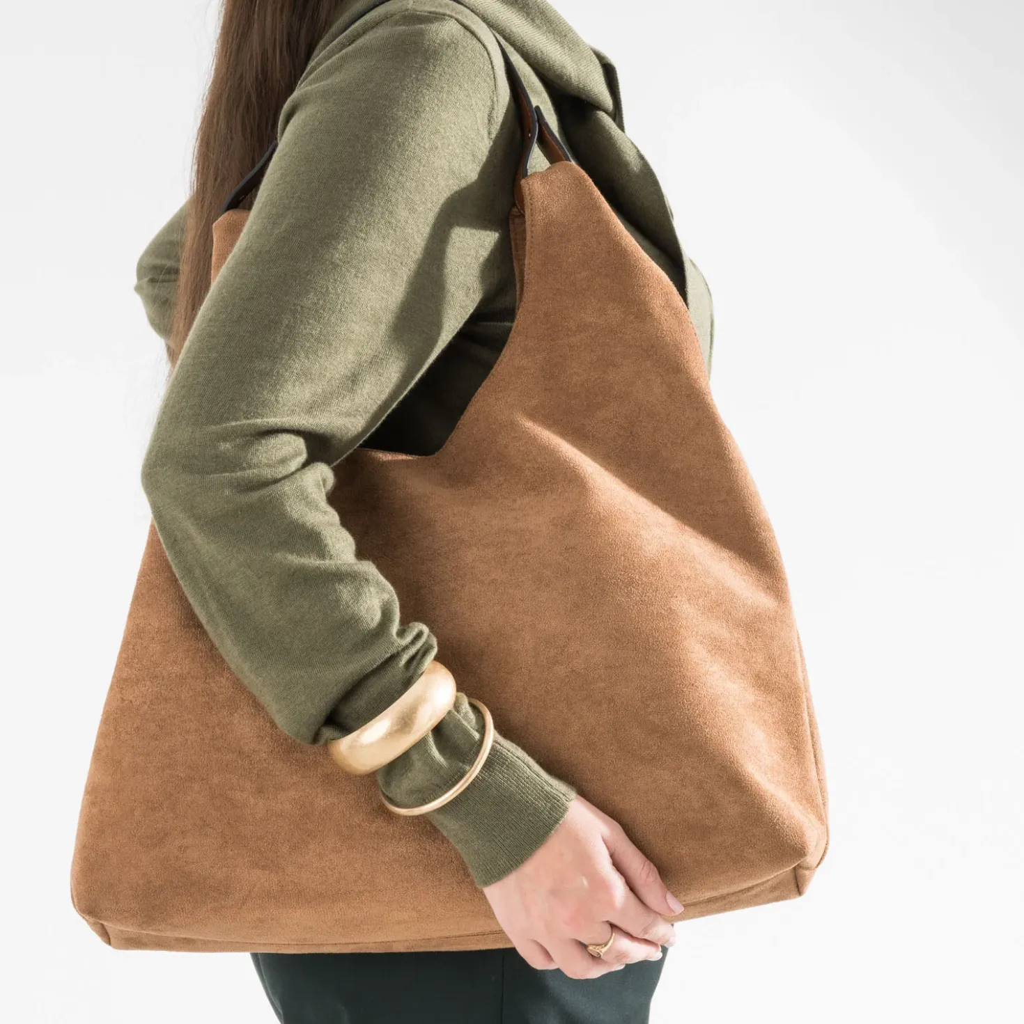 Sac à main TEXTO cognac suédé