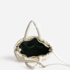 Sac à main TEXTO écru matelassé