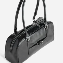 Sac à main TEXTO noir glacé
