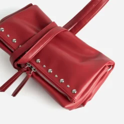 Sac à main TEXTO rouge trois compartiments