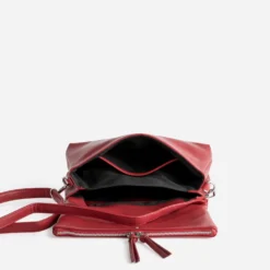Sac à main TEXTO rouge trois compartiments