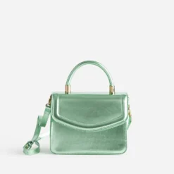 Sac à main vert métallisé