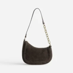 Sac marron suédé asymétrique