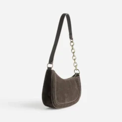Sac marron suédé asymétrique