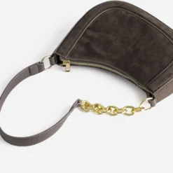 Sac marron suédé asymétrique