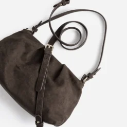Sac marron suédé deux bandoulières