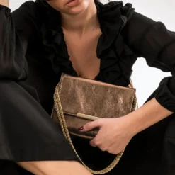 Sac pochette bronze
