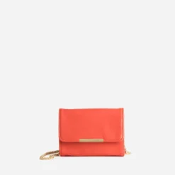 Sac pochette rouge orangé