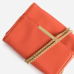 Sac pochette rouge orangé
