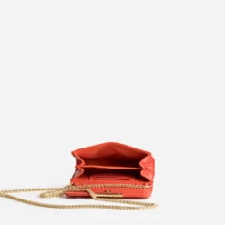 Sac pochette rouge orangé