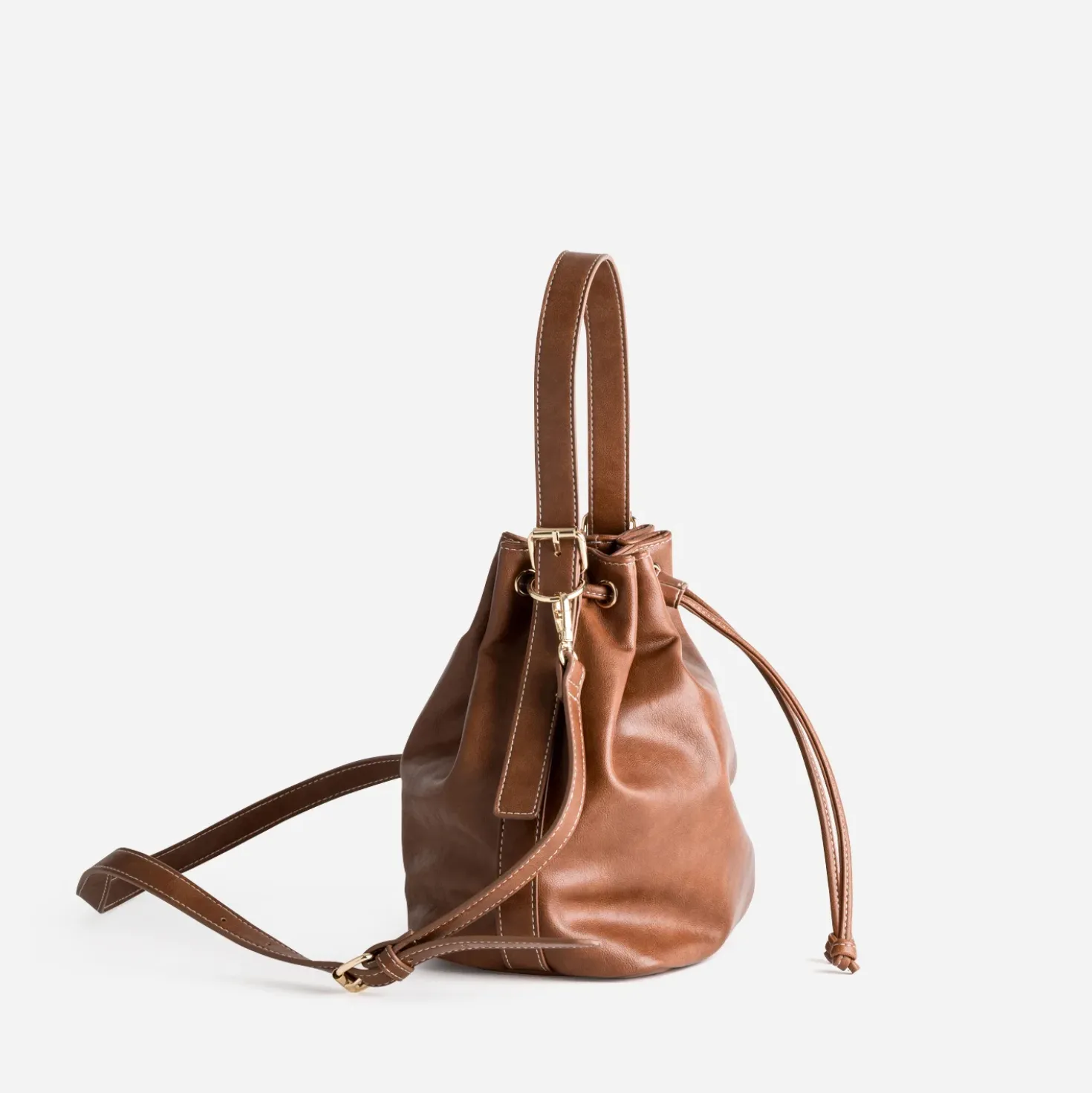 Sac seau cognac