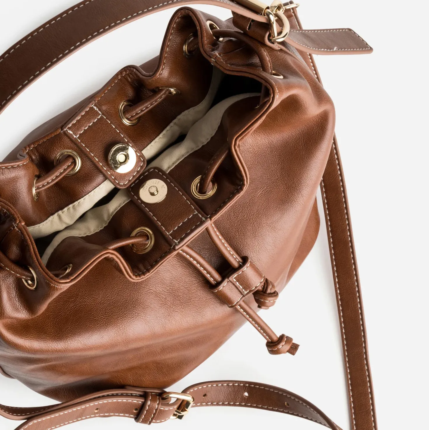Sac seau cognac