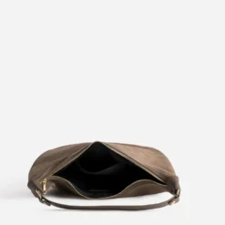 Sac TEXTO marron demi-lune