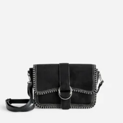 Sac TEXTO noir bi-matière surpiqûres contrastées