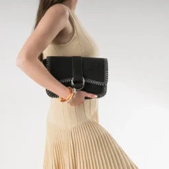 Sac TEXTO noir bi-matière surpiqûres contrastées