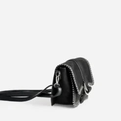 Sac TEXTO noir bi-matière surpiqûres contrastées