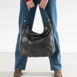 Sac TEXTO noir effet patchwork
