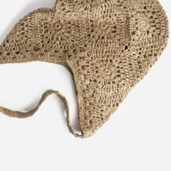 Sac tote-bag beige tressé