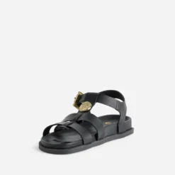 Sandale anatomique noir cuir