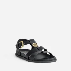 Sandale anatomique noir cuir