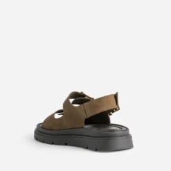 Sandale anatomique taupe cuir velours