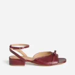 Sandale bordeaux cuir