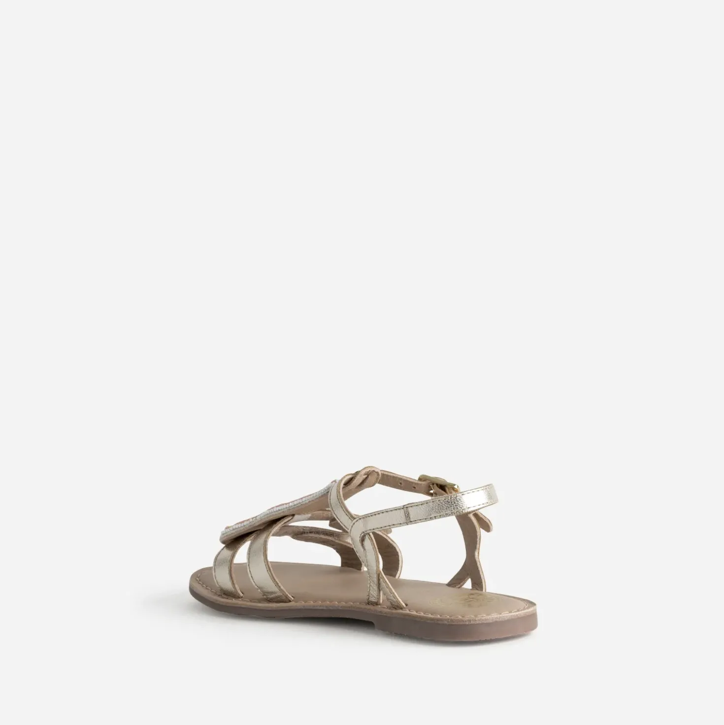 Sandale BUGGY dorée cuir décor amovible