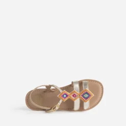 Sandale BUGGY dorée cuir décor amovible