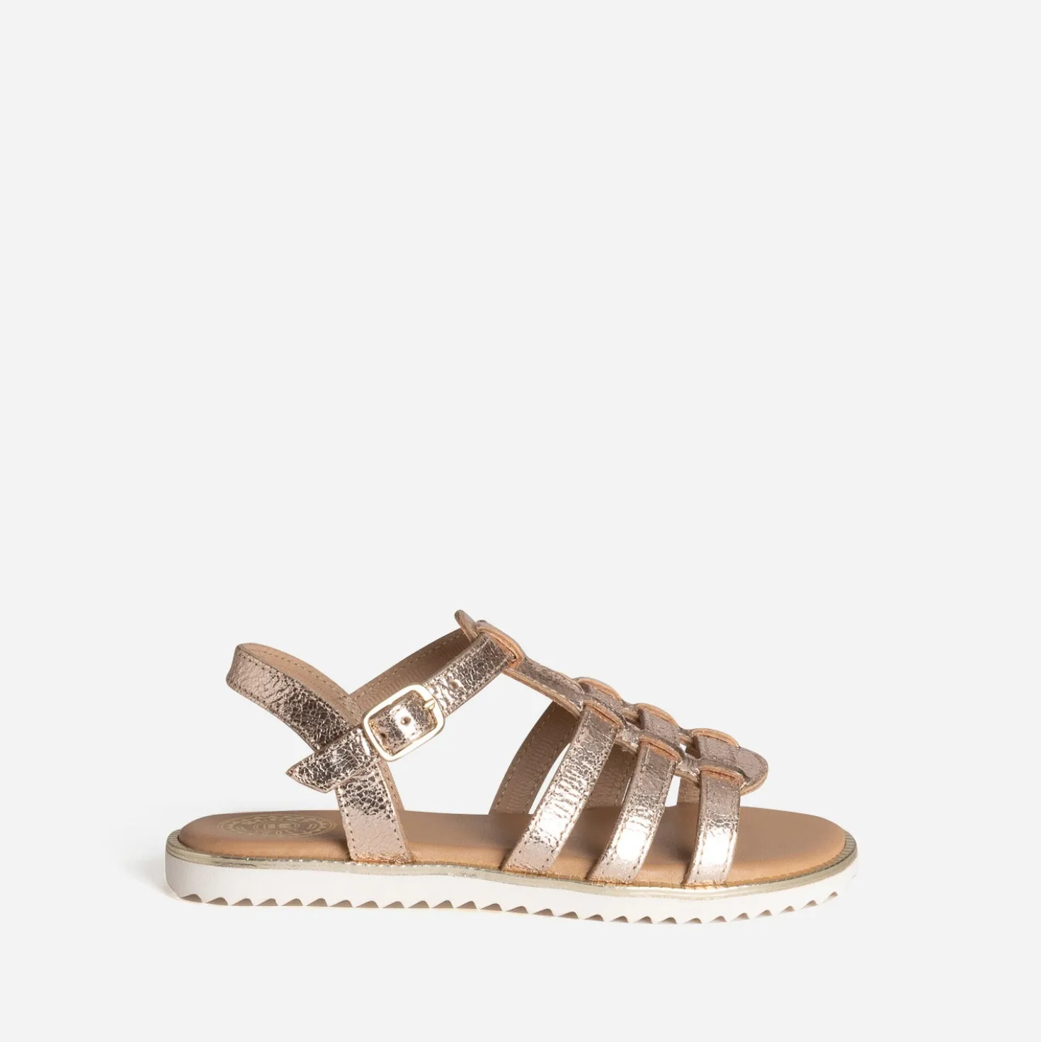 Sandale BUGGY dorée cuir froissé