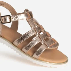 Sandale BUGGY dorée cuir froissé