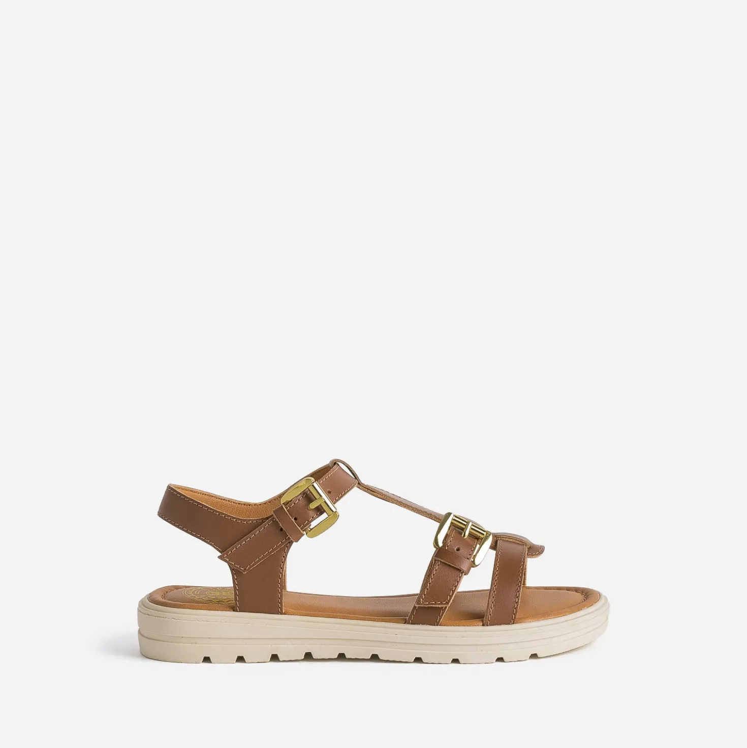 Sandale BUGGY marron cuir semelle épaisse