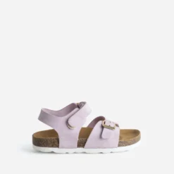 Sandale BUGGY parme cuir velours