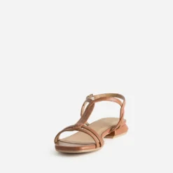 Sandale cognac brides entrelacées