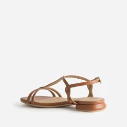 Sandale cognac brides entrelacées