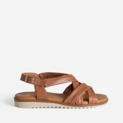 Sandale cognac en cuir souple éco-conçu