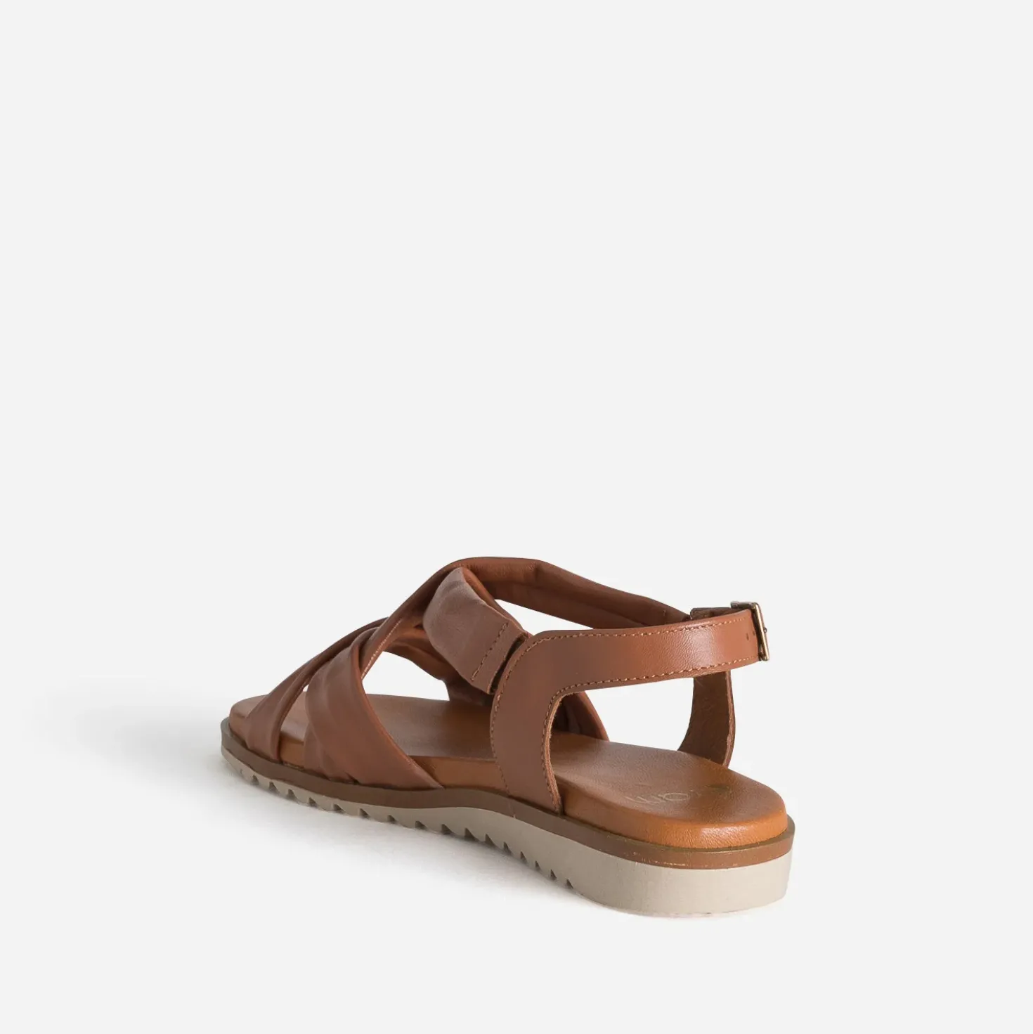Sandale cognac en cuir souple éco-conçu