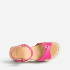 Sandale compensée TEXTO rose fuchsia