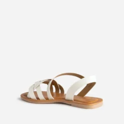 Sandale écrue cuir