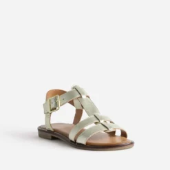 Sandale dorée cuir