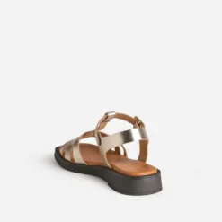 Sandale dorée cuir