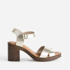 Sandale dorée en cuir éco-conçu