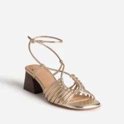 Sandale dorée multi brides